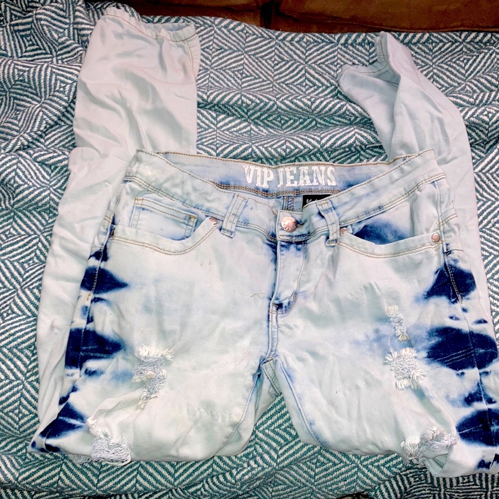 VIP jeans size 9/10 really light blue jeans distracted with tears really cute